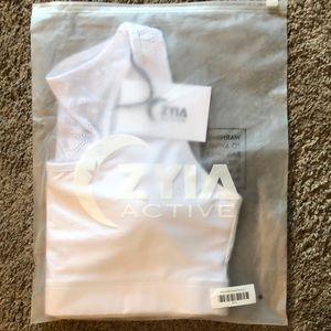 ZYIA White Bomber Bra, L, NIP